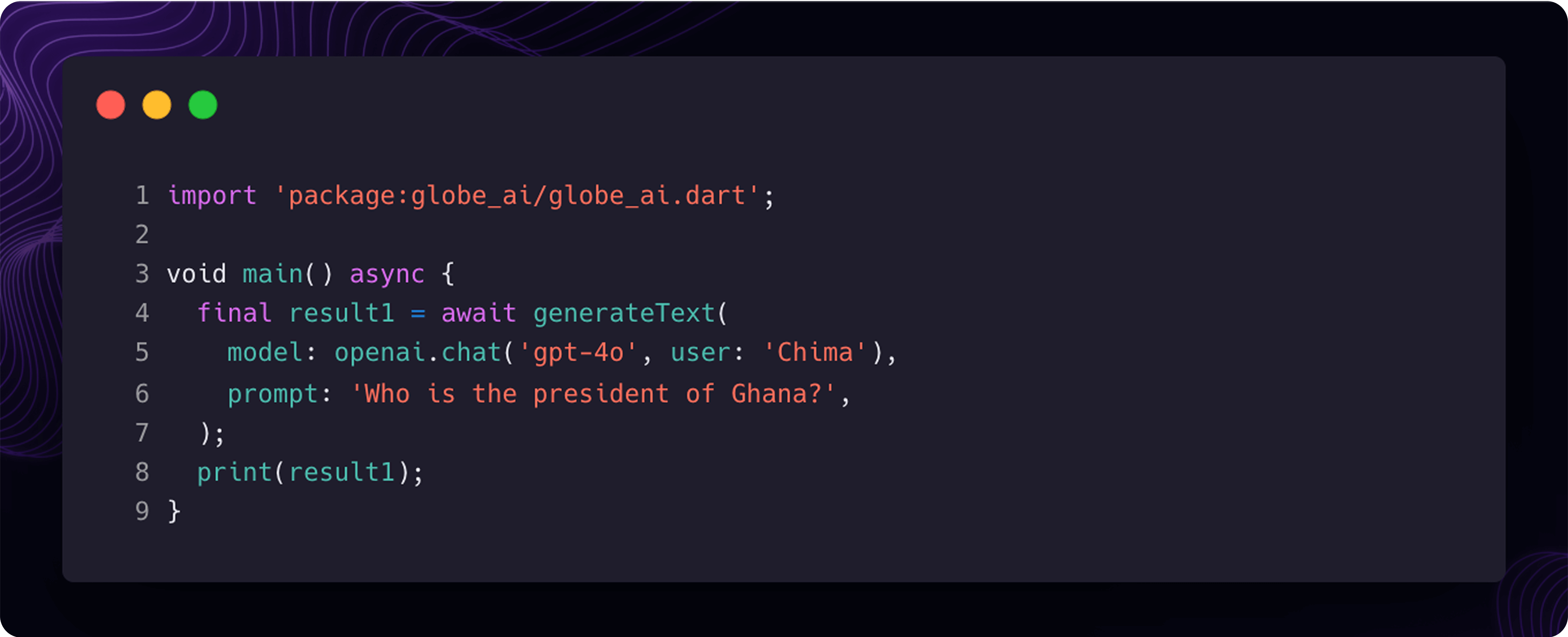 Generate Text Function Call