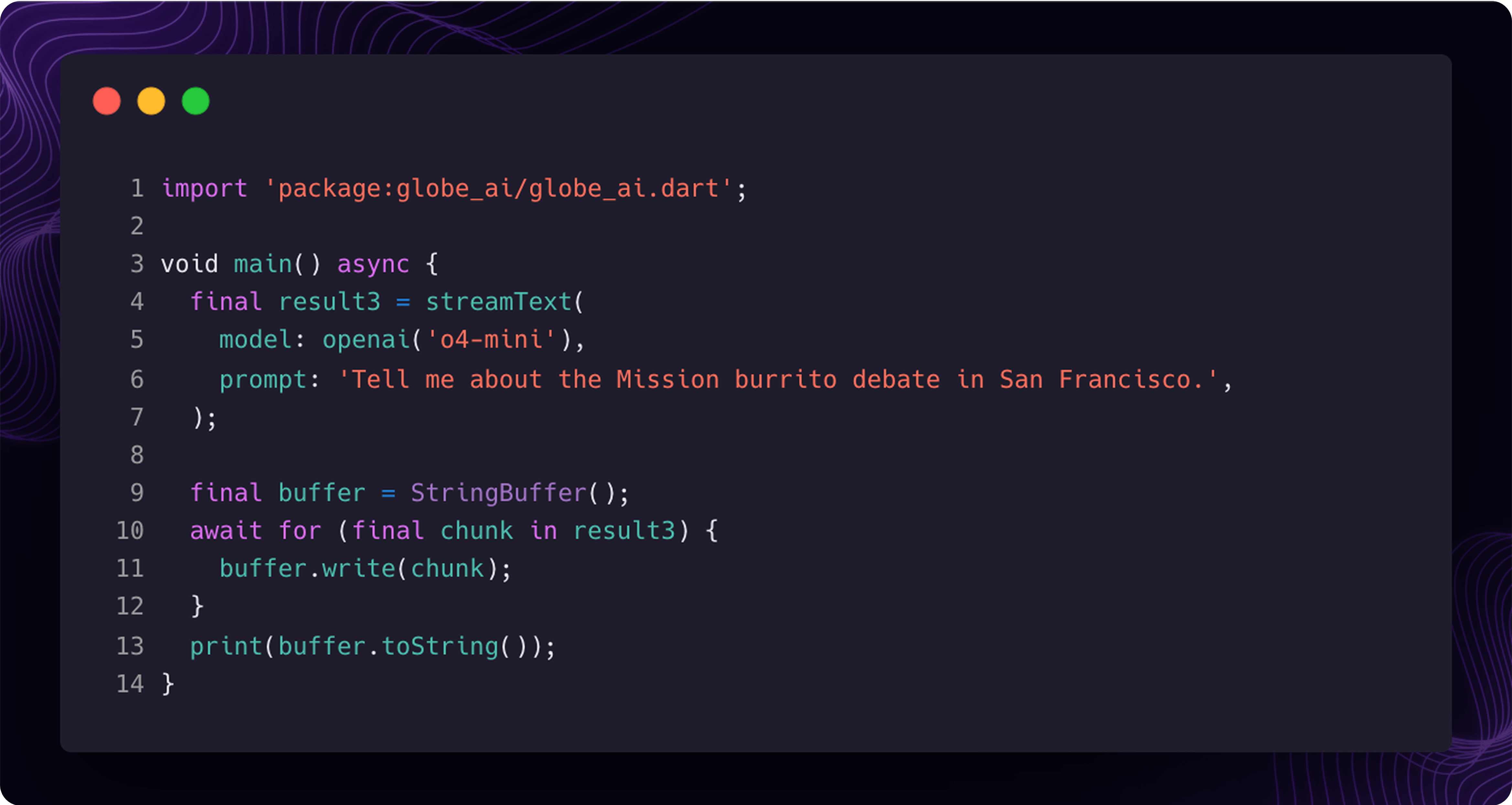 Stream Text Function Call